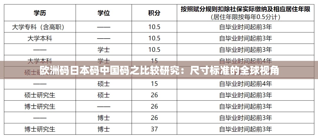 欧洲码日本码中国码之比较研究：尺寸标准的全球视角